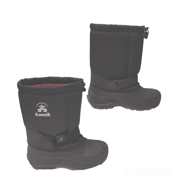 Kamik rocket winter insulated waterproof black snow boots big kid juniors size 7 - Picture 2 of 14